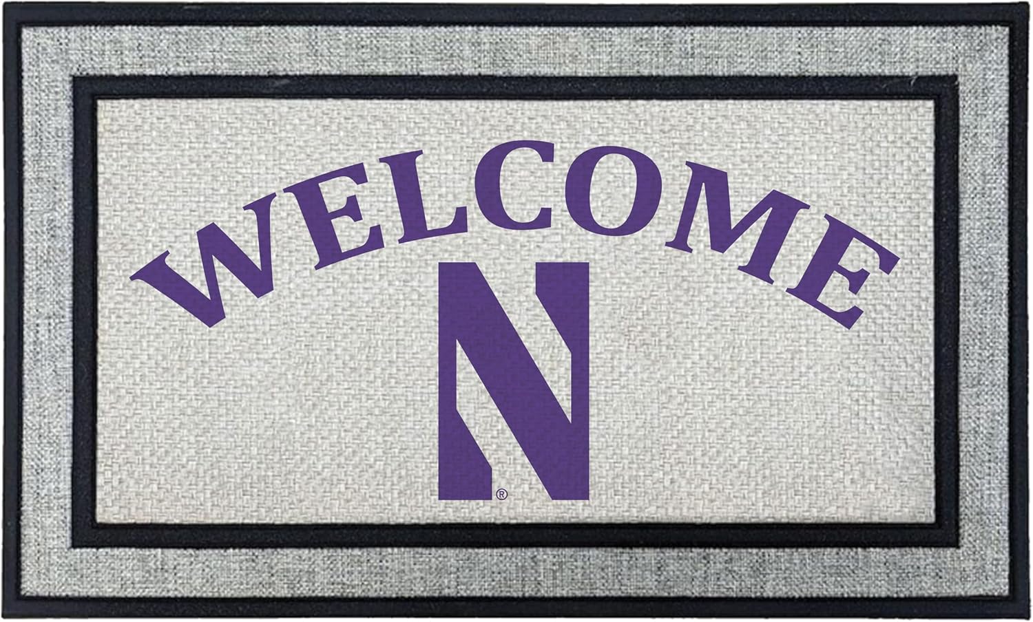 KH Sports Fan 18x30 Gray Northwestern Wildcats Welcome Doormat NCAA Rug