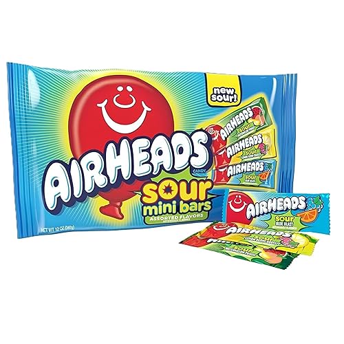 Miniatura 16 de Airheads Mini barras de caramelo, paquete variado de Taffy, dulces a granel envueltos individualmente, seis sabores de frutas surtidos con sabor