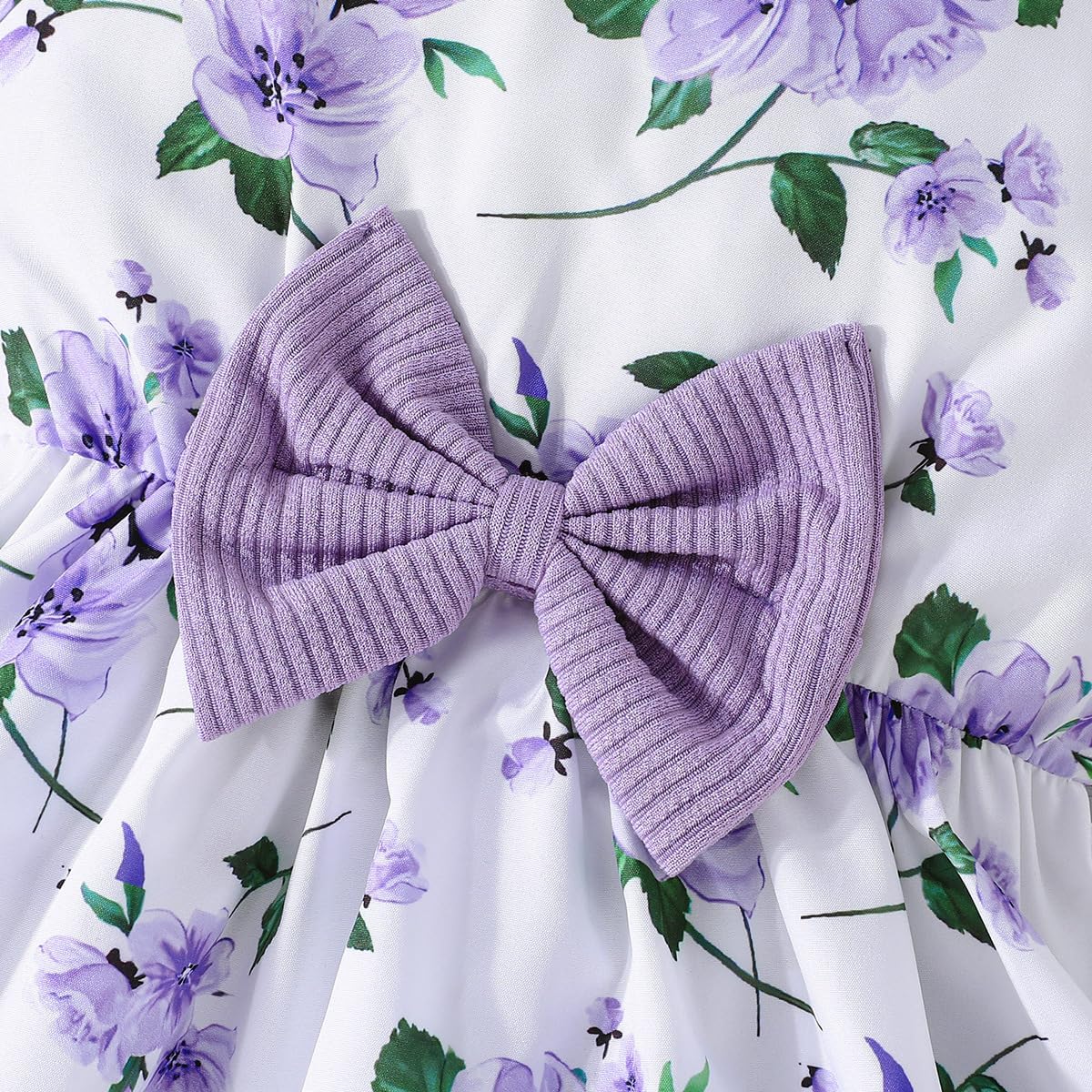 Yanmucy 2PCS Little Toddler Girls Dress with Cardigan Floral Dresses Ruffle Shrug Sweaters Spring Full Clothes for 2-12 Years - Image 4