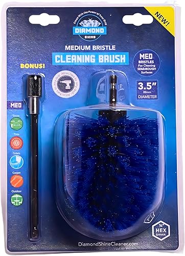 Diamond Shine Accesorio de taladro eléctrico para escobilla de inodoro, fregadero, lechada, azulejo, piso, bañera, ducha