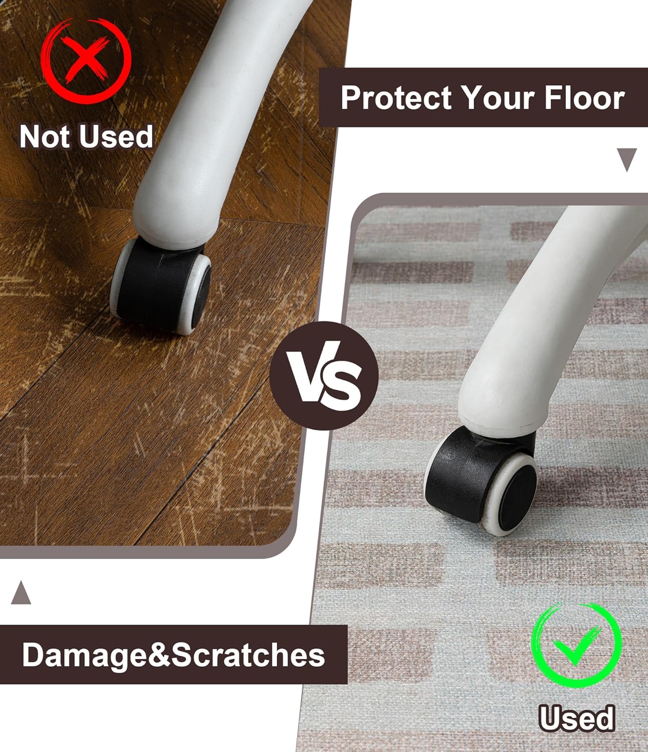 chakme Office Chair Mat for Hardwood Floor, 72"x48" Easy Glide Computer Desk Mat Protector for Rolling Chair Under Desk Rug Nonslip Backing, Machine Wash, (Plaid)
