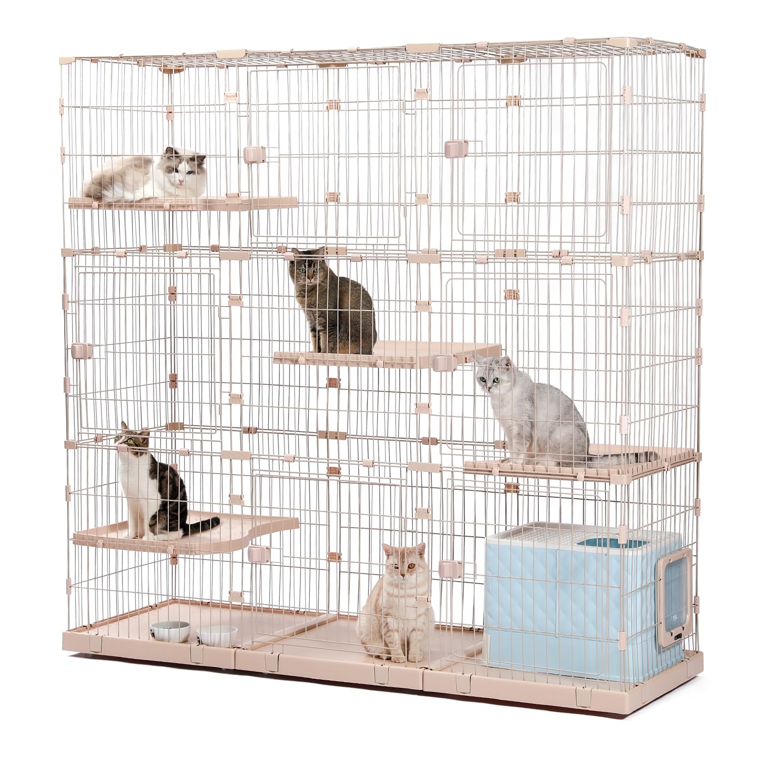 Amazon.co.jp: PETEPELA(ぺテぺラ) 猫 ケージ 大型 3段 広い 2段 多頭