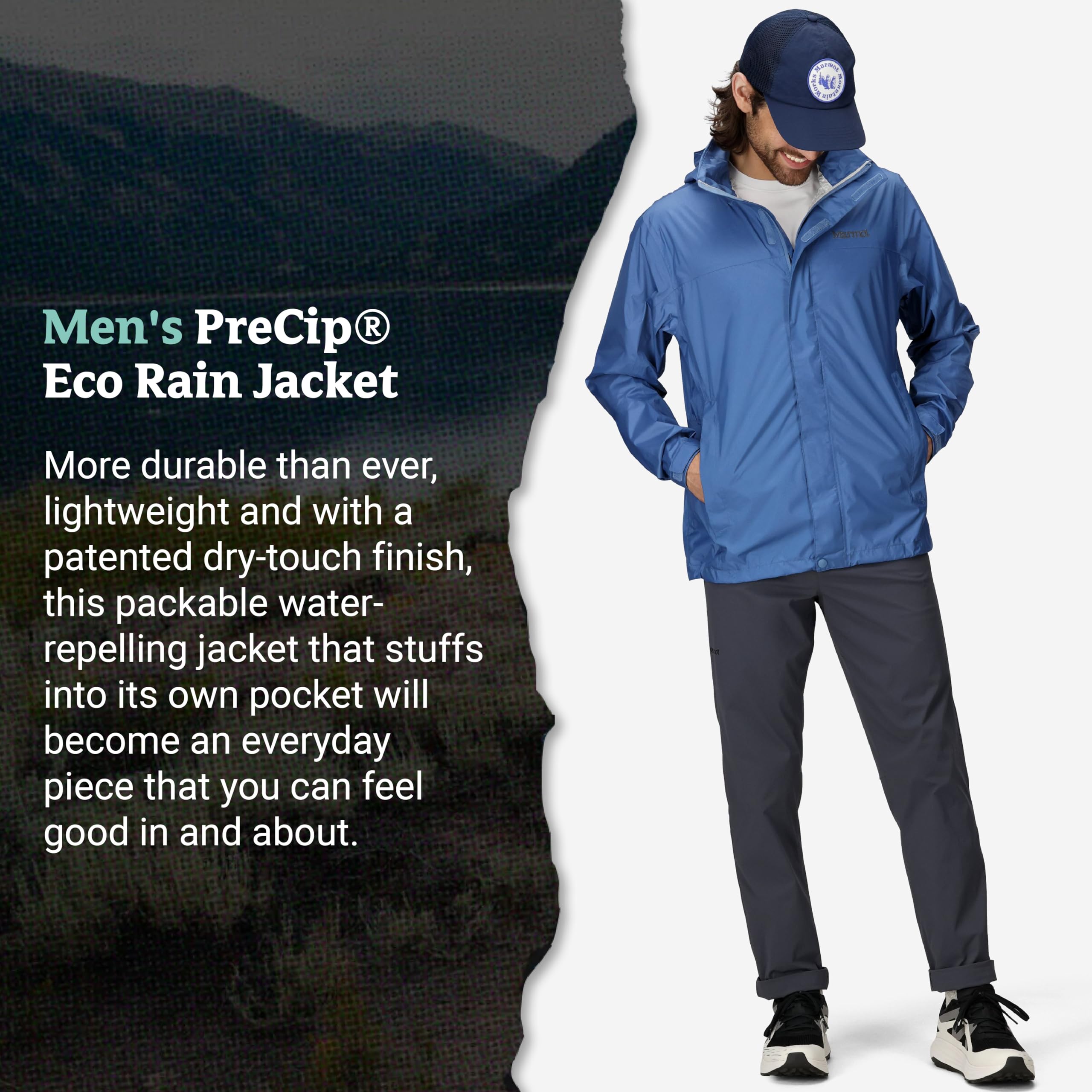 MARMOT PreCip Eco Jacke mit Eco‑Ansatz Rain Cloud M
