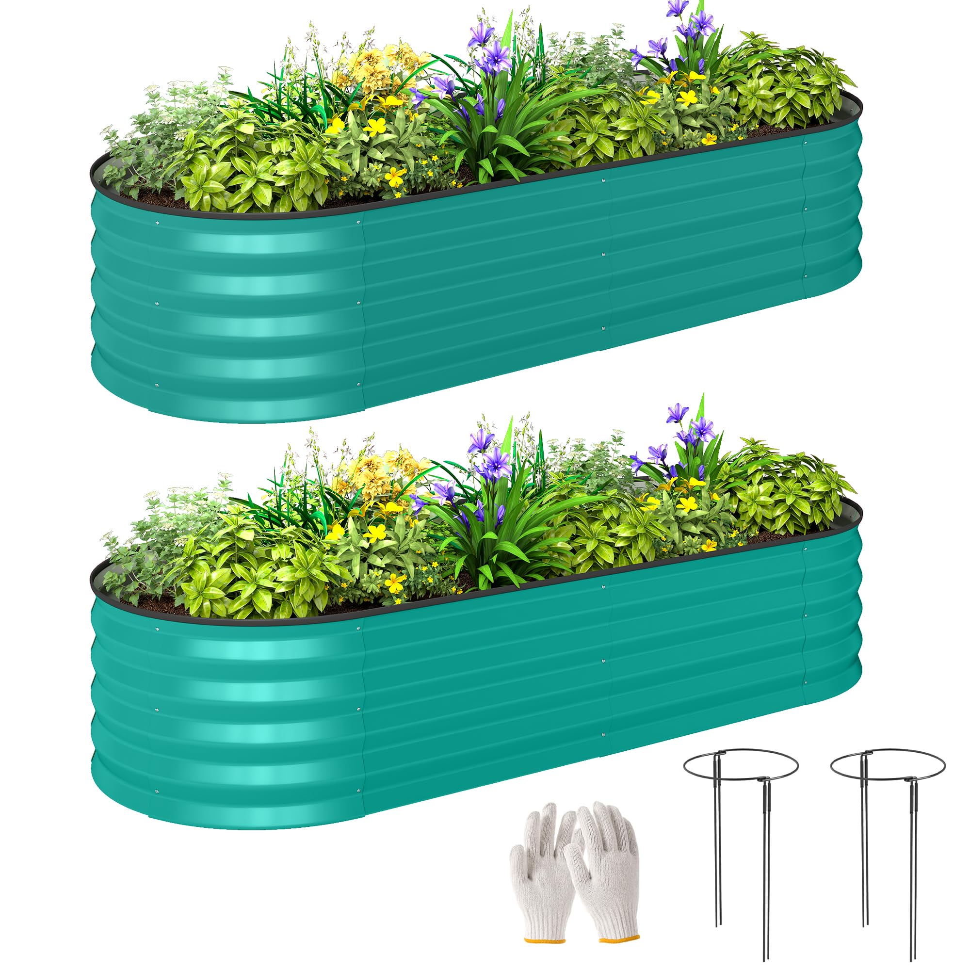 Outsunny Raised Garden Bed Set - 2 Pack - Green