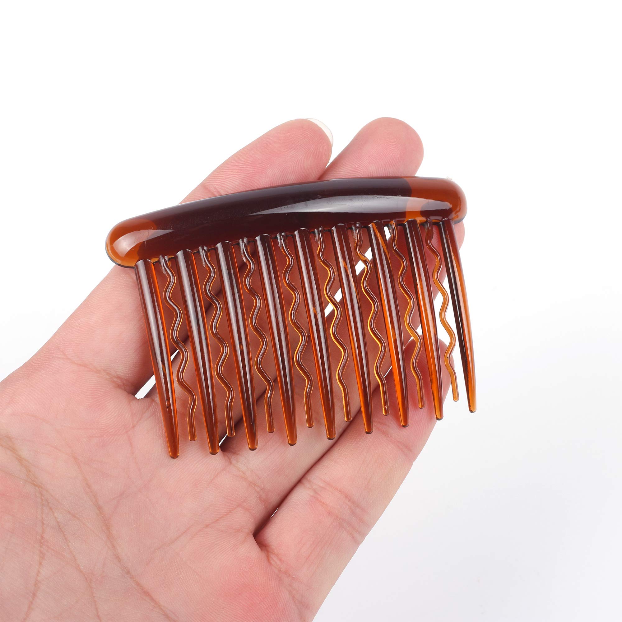 18 piezas de plástico para dientes de pelo, peine lateral de tortuga, accesorios para el cabello fino 3
