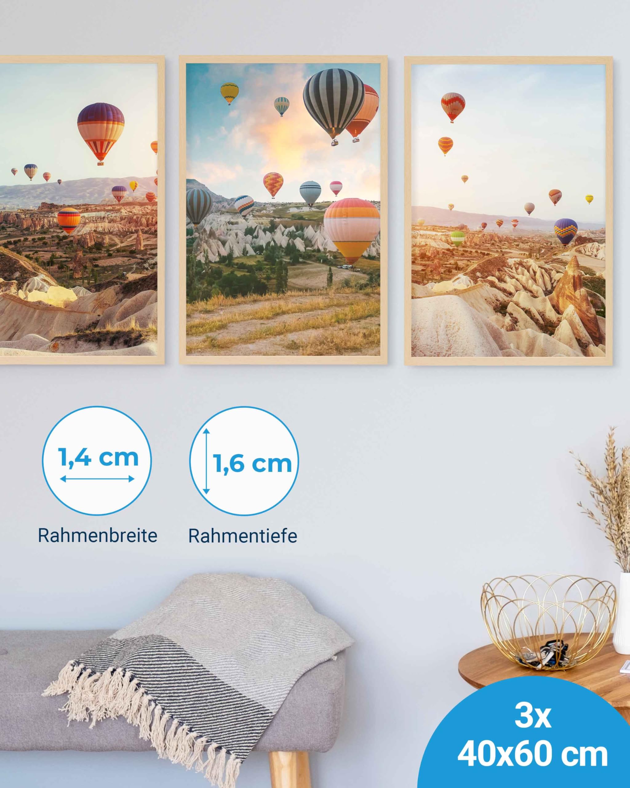 Cadre Photo En Bois Massif KoKoBin 40x60 Cm - Avec Verre Acrylique Incassable, Support Inclus - 3