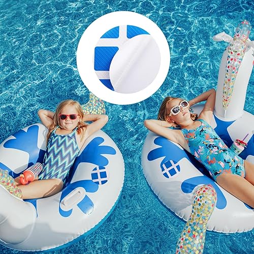 Miniatura 5 de Outus Kit de reparación de 24 parches de vinilo para piscina, revestimiento autoadhesivo para piscina, parches de reparación de plástico para