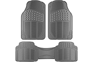 3pc Complete Guard Rubber Gray Floor Mats for SUV and Vans