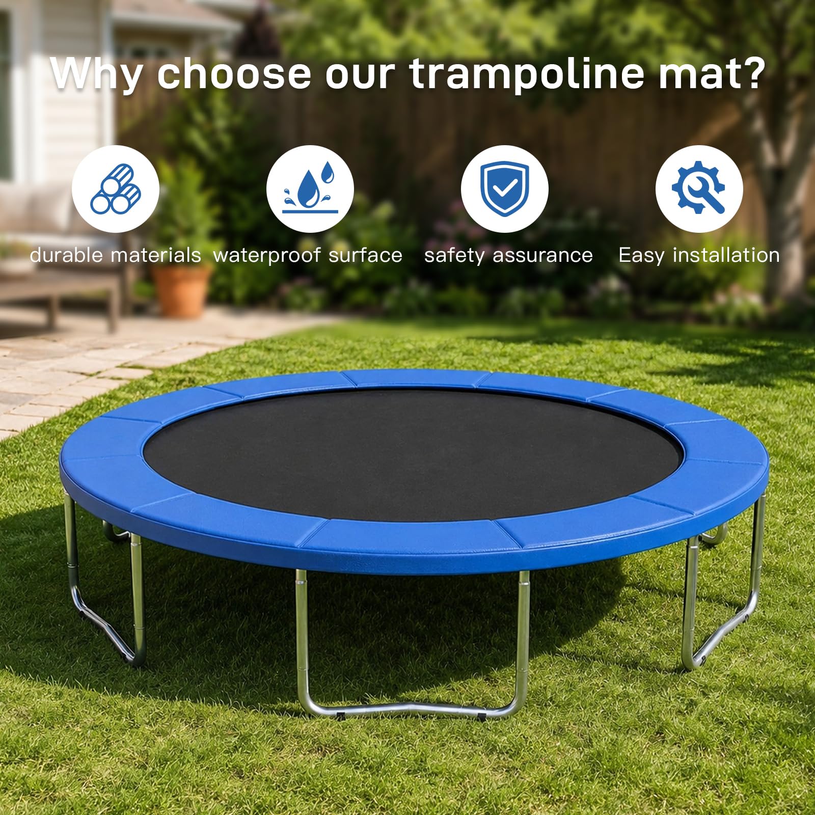 Osłona krawędzi trampoliny, bardzo gruba osłona trampoliny, odporna na promieniowanie UV, odporna na rozerwanie, do trampoliny fitness