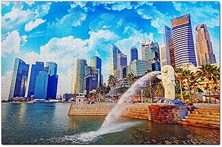 Singapore Jigsaw Puzzle 500 Pieces Singapore Merlion Gardens by The Bay Puzzle Travel Souvenir Wooden