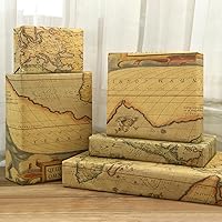 Vista 4 de Mapa del mundo retro antiguo antiguo único mapa del mundo de vela papel kraft marrón plegado plano 4 hojas 16 pies cuadrados ttl para bibliotecas