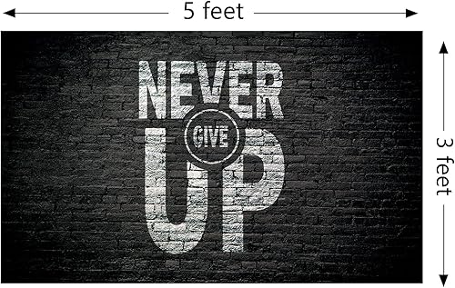 Miniatura 2 de Bandera inspiradora con citas motivacionales que nunca te rindas, tapiz decorativo de pared de 3 x 5 pies, dormitorio universitario, gimnasio,