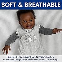 Vista 3 de Delta Children Gap babyGap TrueSleep - Saco de dormir con cremallera, 100% algodón orgánico, certificación GOTS y Oeko-Tex 100, cierre de 2 vías