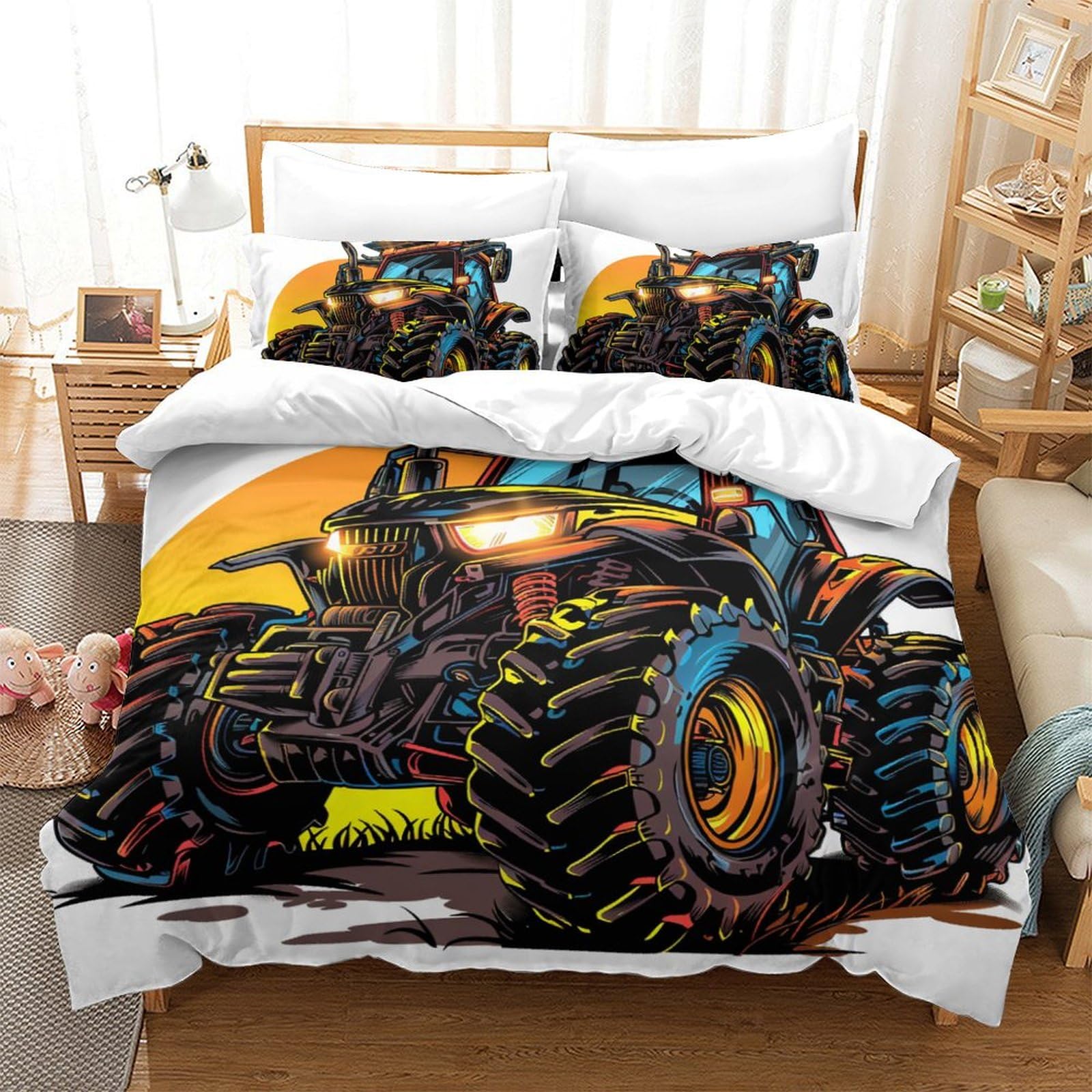 Housse de couette tracteur 3D pour transformer la décoration d'une chambre adulte