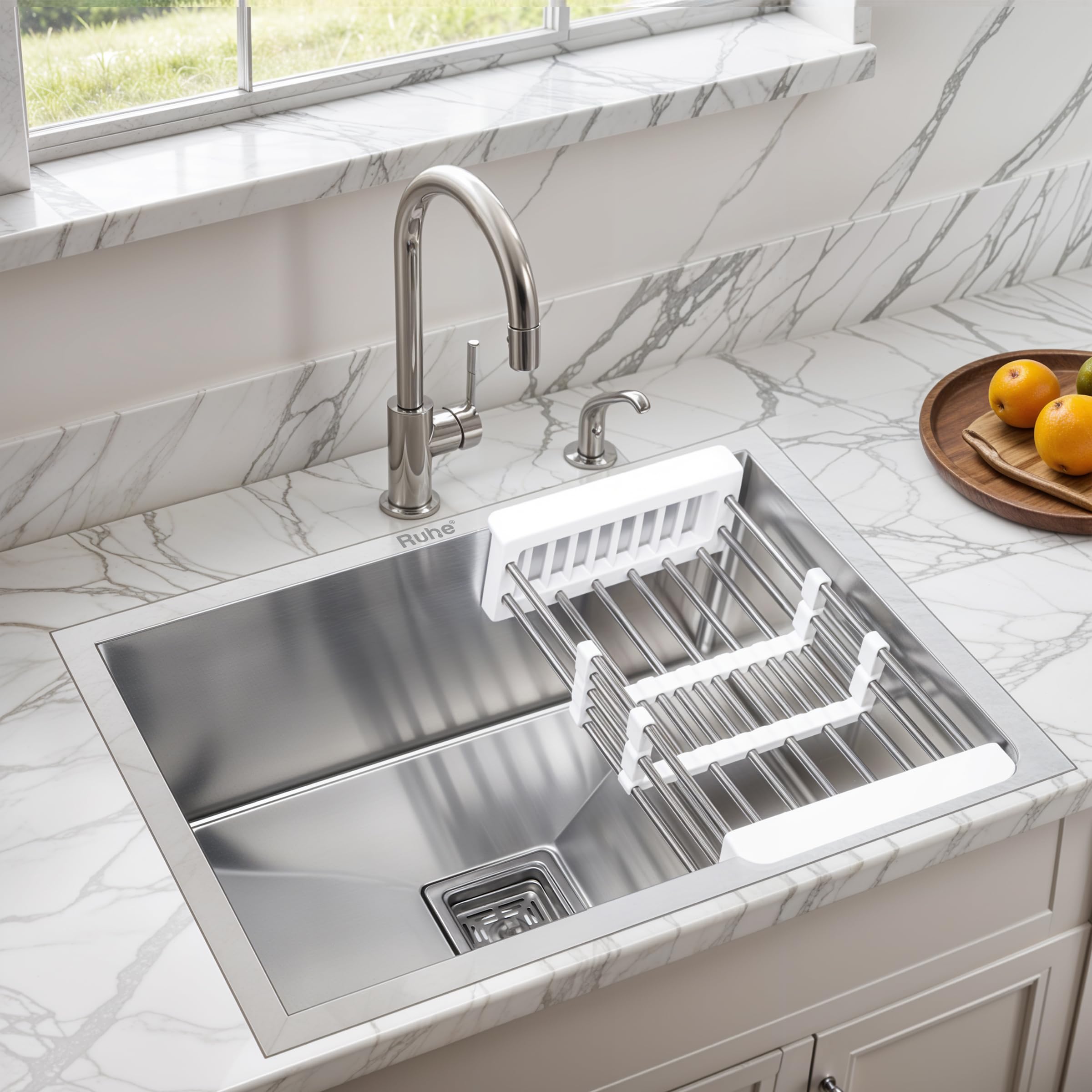 Ruhe Double Bowl Stainless Steel Kitchen Sink - Handmade & Durable -9
