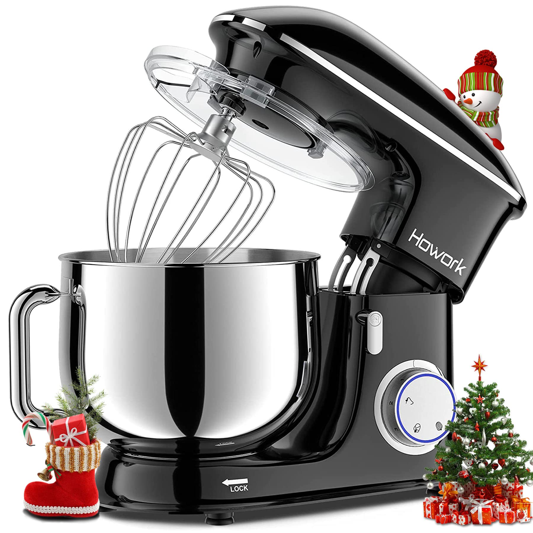 HOWORK 8.5QT Stand Mixer, 660W 6+P Speed TiltHead, Electric Kitchen