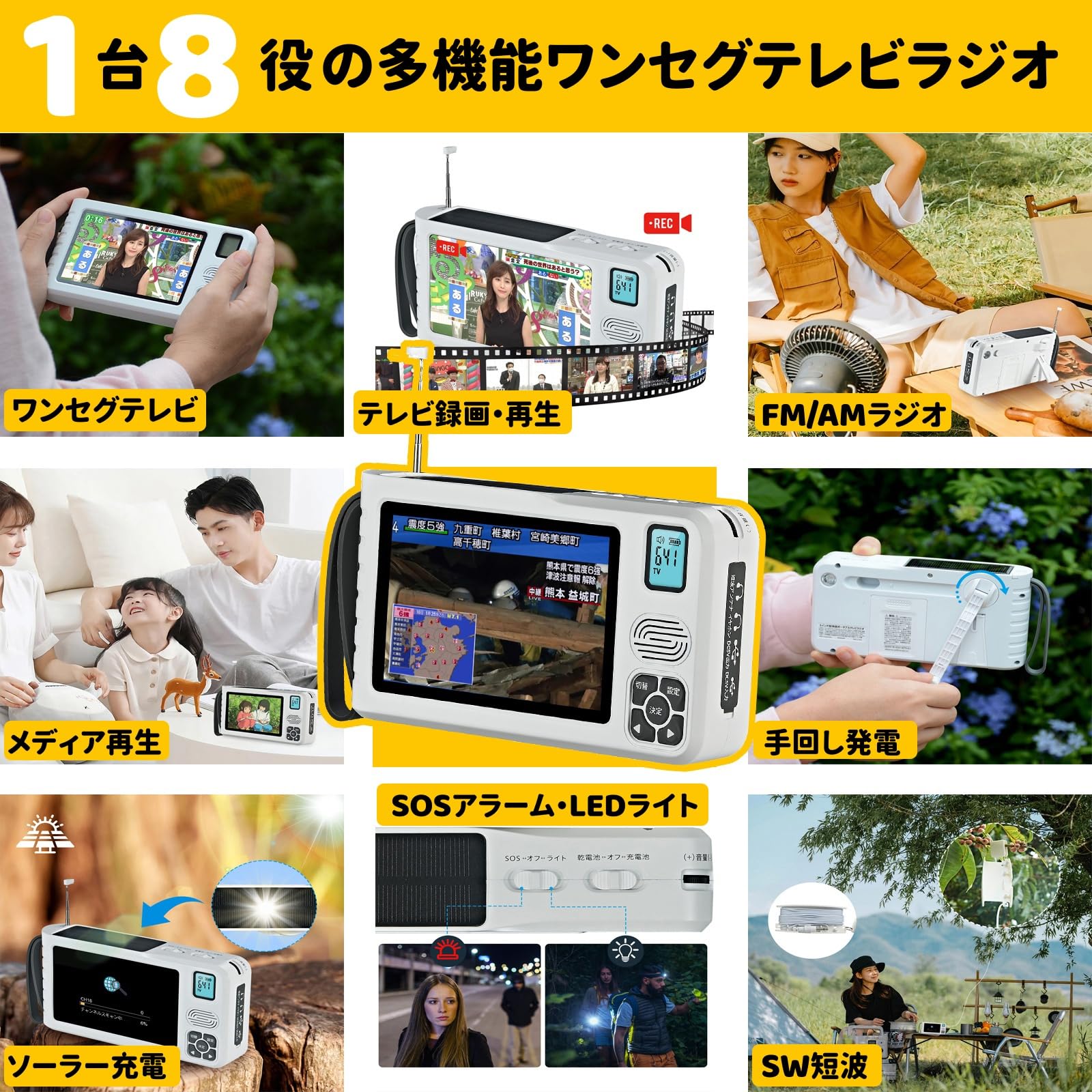 Amazon.co.jp: 【2026年発売】 ポータブルテレビ 5inch液晶画面
