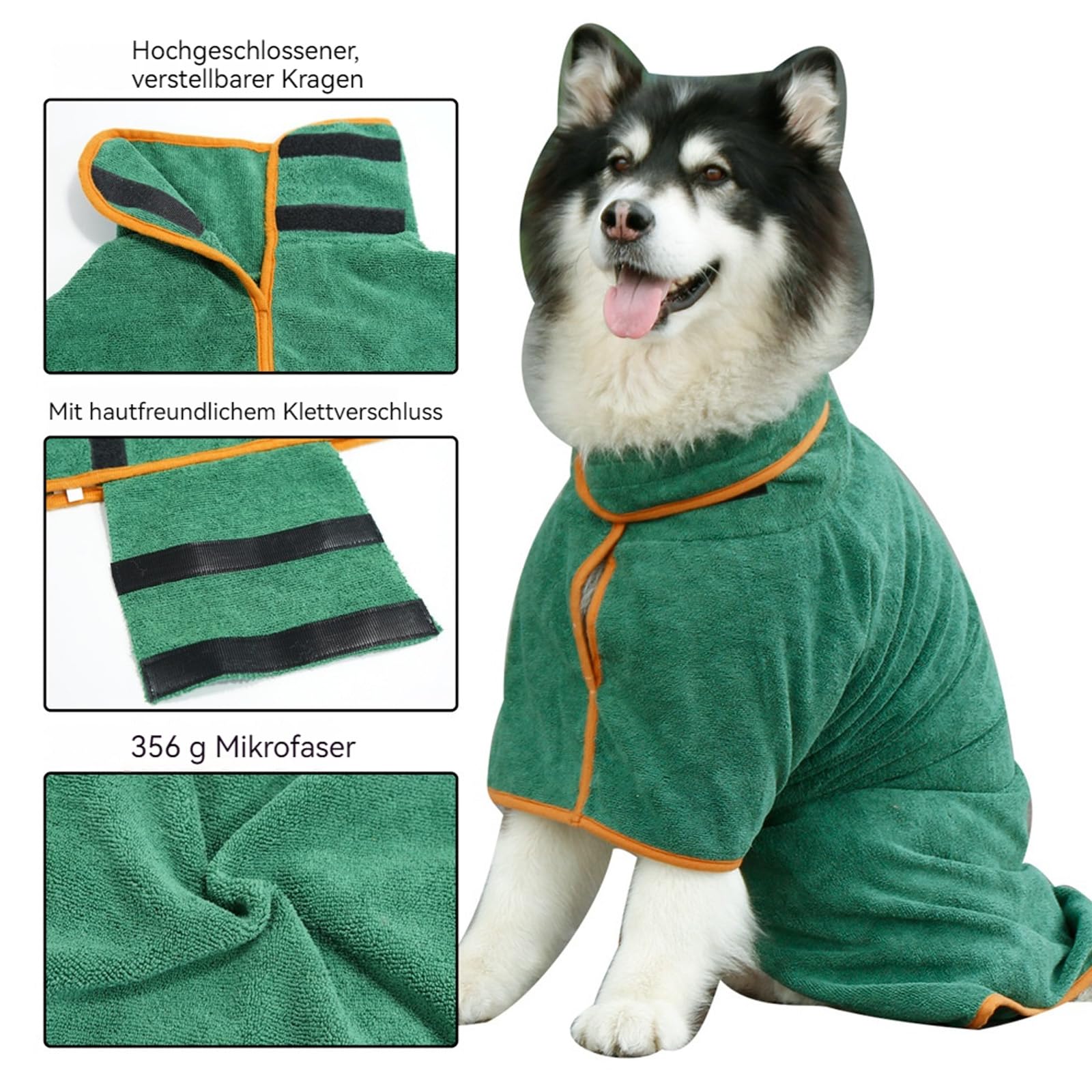 Hunde Bademantel Grosse Hunde, Hundebademantel, Super Saugfähige, Bademantel Hund Aus Mikrofaser, Schnell Trocknendes, Schützt Vor Kälte, Komfortabel Und Langlebig (Blue,XL(65-80))