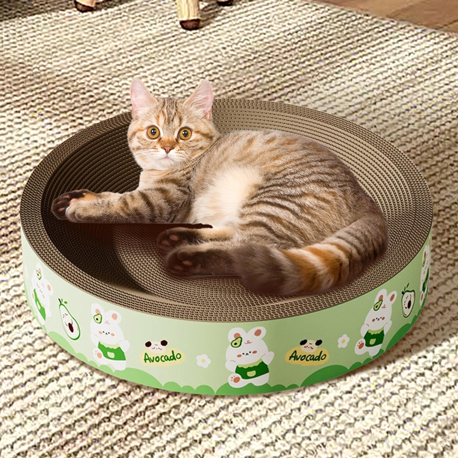 Arañador para gatos Cama Estilo Lounge De Tamaño Mediano | Base Juego Completo De Recambio De Almohadillas Rascadoras s De Cartón Para Gatos Y Otras