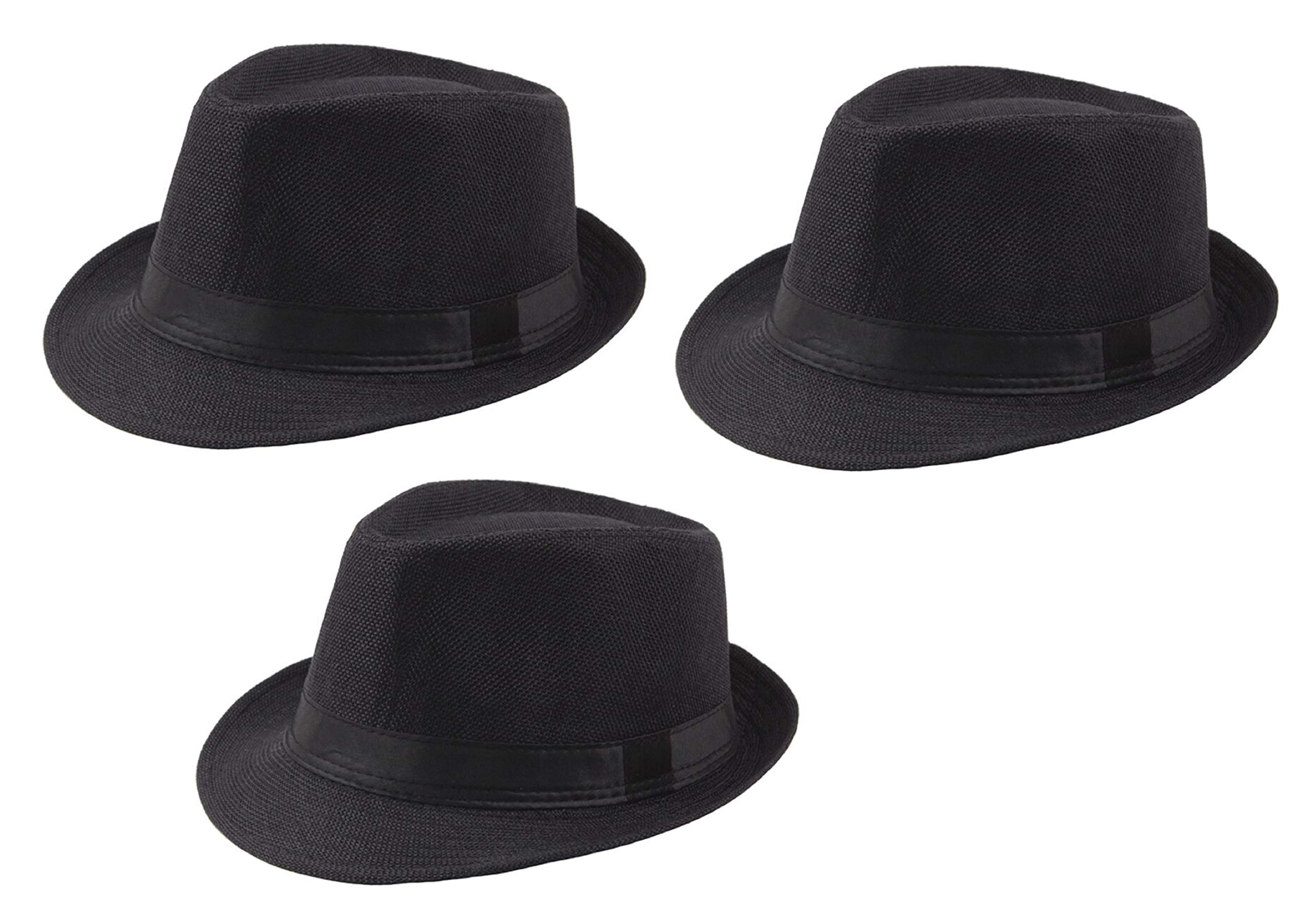 zacharias Men's Fedora Round Hat Pack of 3 (Black;Free Size)-picture-37