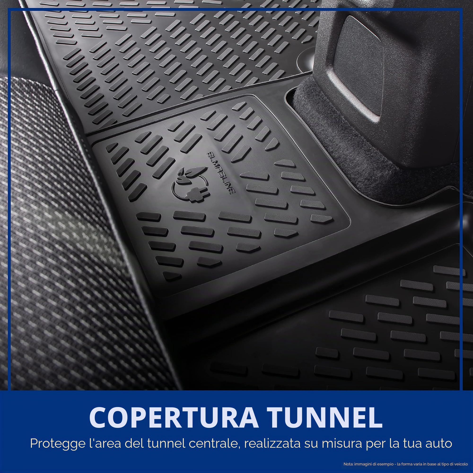 Elmasline - Set di tappetini in gomma 3D per MG ZS Hybrid+ | (2024-2026) Tappetini con bordo alto – Accessori | Adatti solo per i modelli Hybrid!
