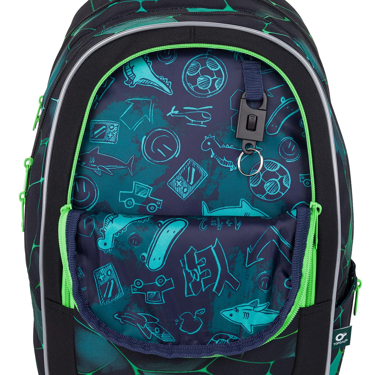TOPGAL Schulrucksack für Jungen ab 2. Klasse, ergonomisch & leicht, wasserabweisend, mit reflektierenden Elementen, 26 L Schulranzen mit Brustgurt & Rückenpolsterung (Grün)