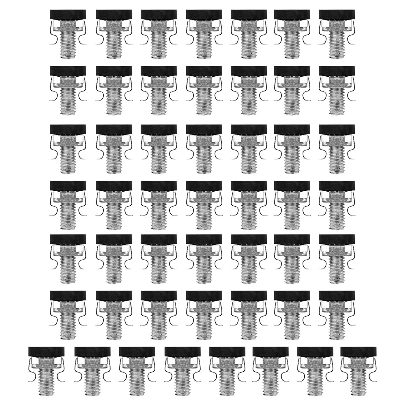 deleyCON 50x Set di Viti con Gabbia M6 per Armadi di Rete Rack Patch Panel e Armadi di Server da 19" e da 10" Set di Montaggio - Argento