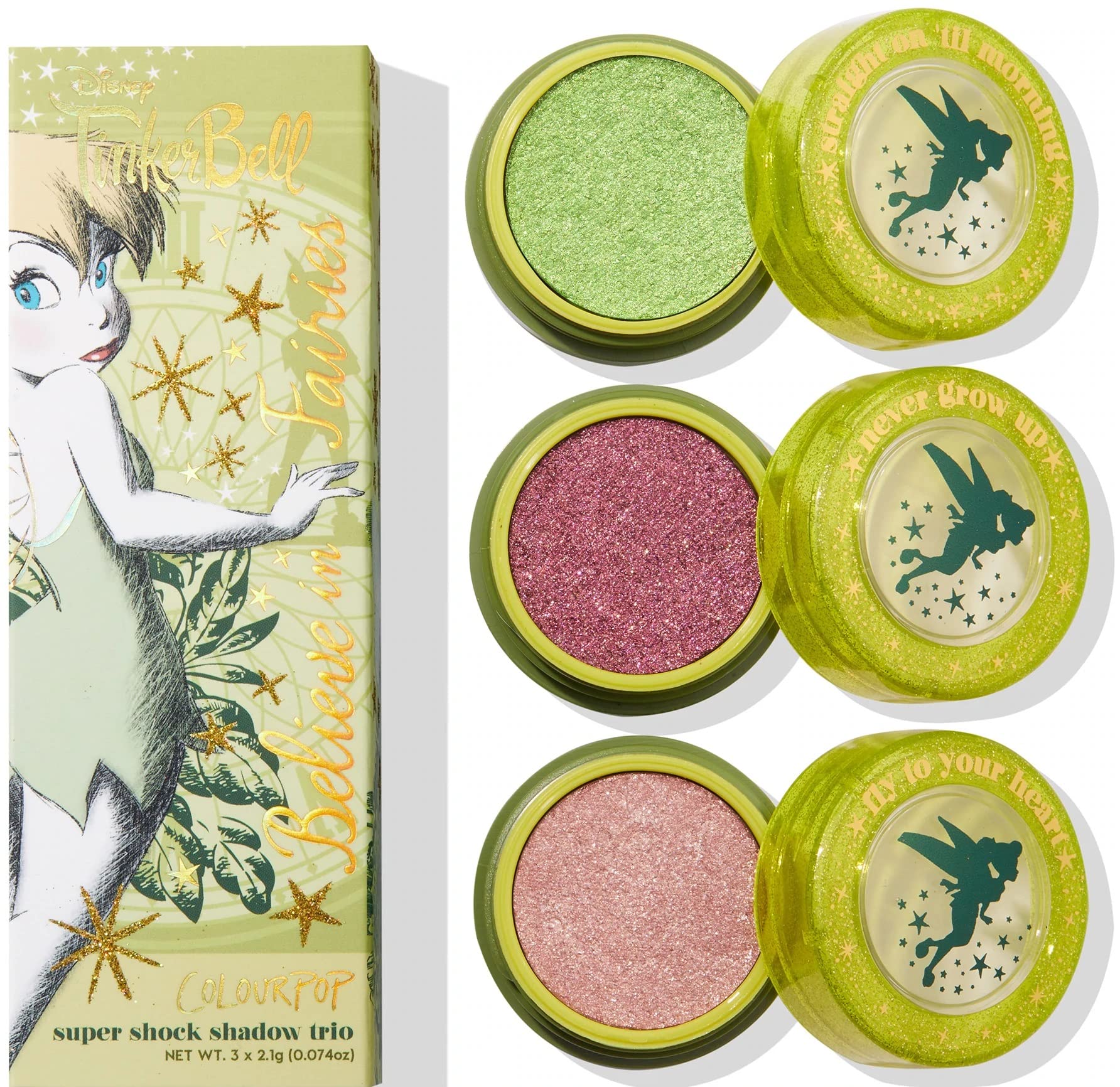 ColourPop Believe in Fairies - Disney Tinkerbell Eyeshadow Trio Set Super Shock SSS Collection Limited Edition
