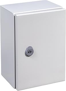 IDE GN403015 Armadietto porta opaco con piastra, Grigio, 400 mm x 300 mm x 150 mm