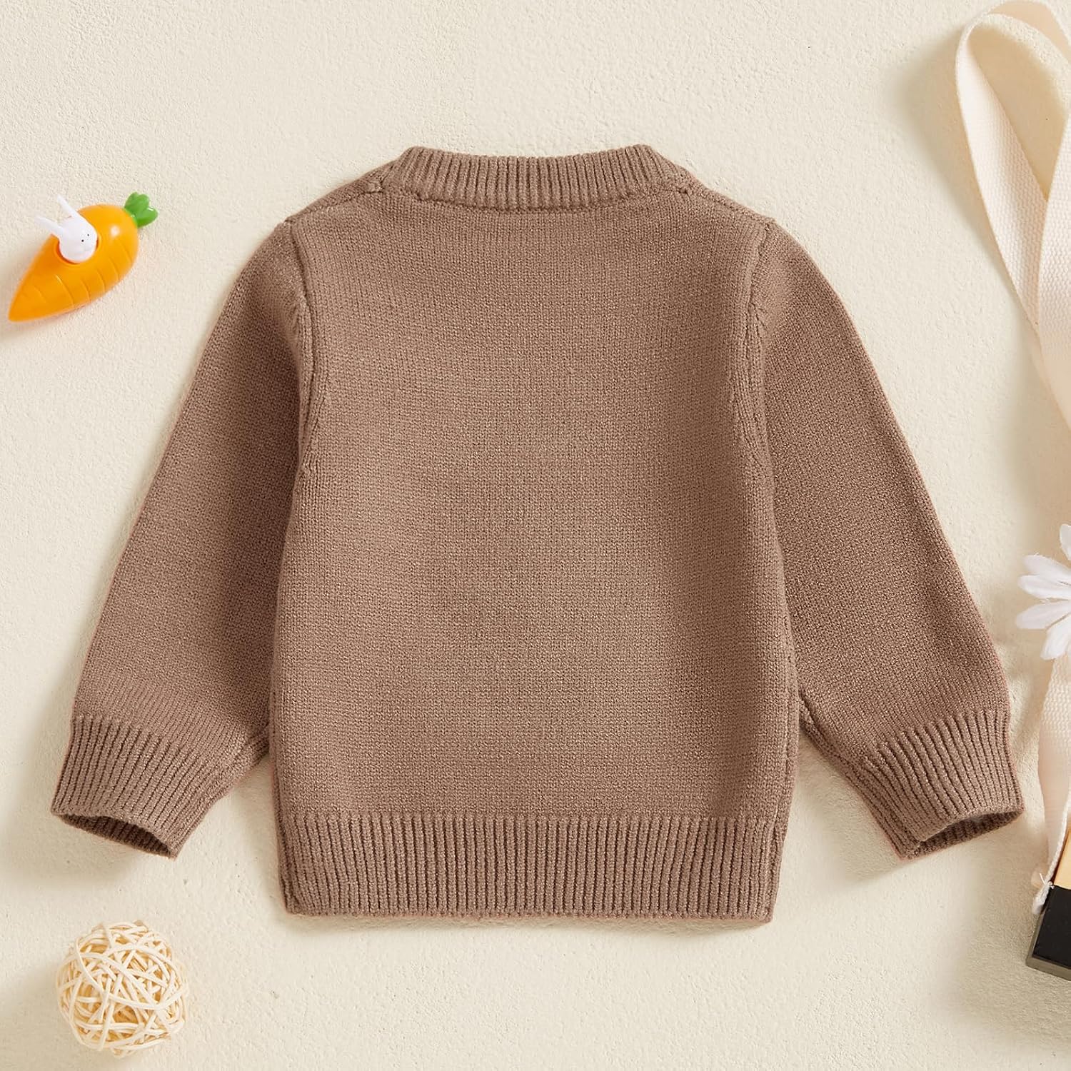KMBANGI Newborn Toddler Baby Boy Girl Easter Sweater Bunny Carrot Knit Sweatshirt Long Sleeve Pullovers Top Spring Clothes