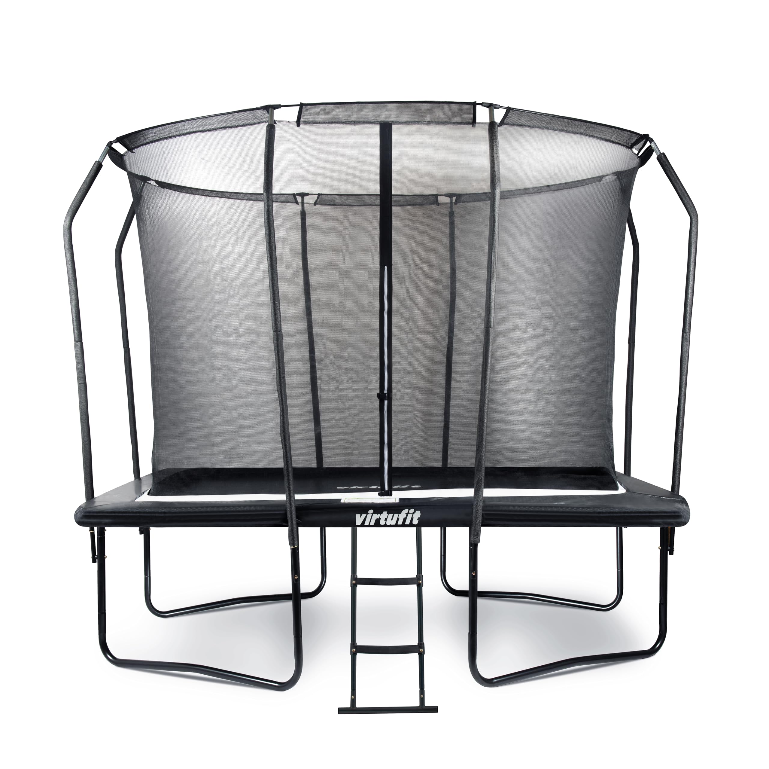 VirtuFit - Trampolín rectangular Premium con red de seguridad, 183 x 274 cm, color negro
