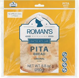 Roman's Bakehouse Original Pita Bread 8.8oz - Authentic Canadian-Made Fresh Pita Pockets