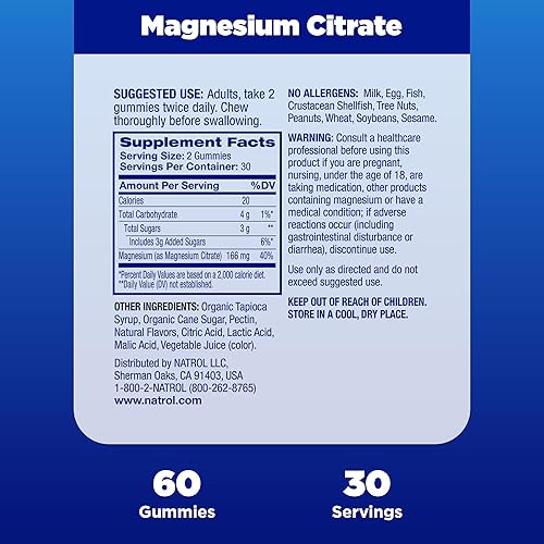 Miniatura 5 de Natrol Citrato de magnesio para el estado de ánimo + estrés, 330 mg, suplemento dietético para el estado de ánimo y apoyo ocasional del estrés, 60