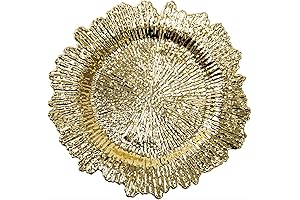 13-Inch Elegant Gold Charger Plates Set of 6
