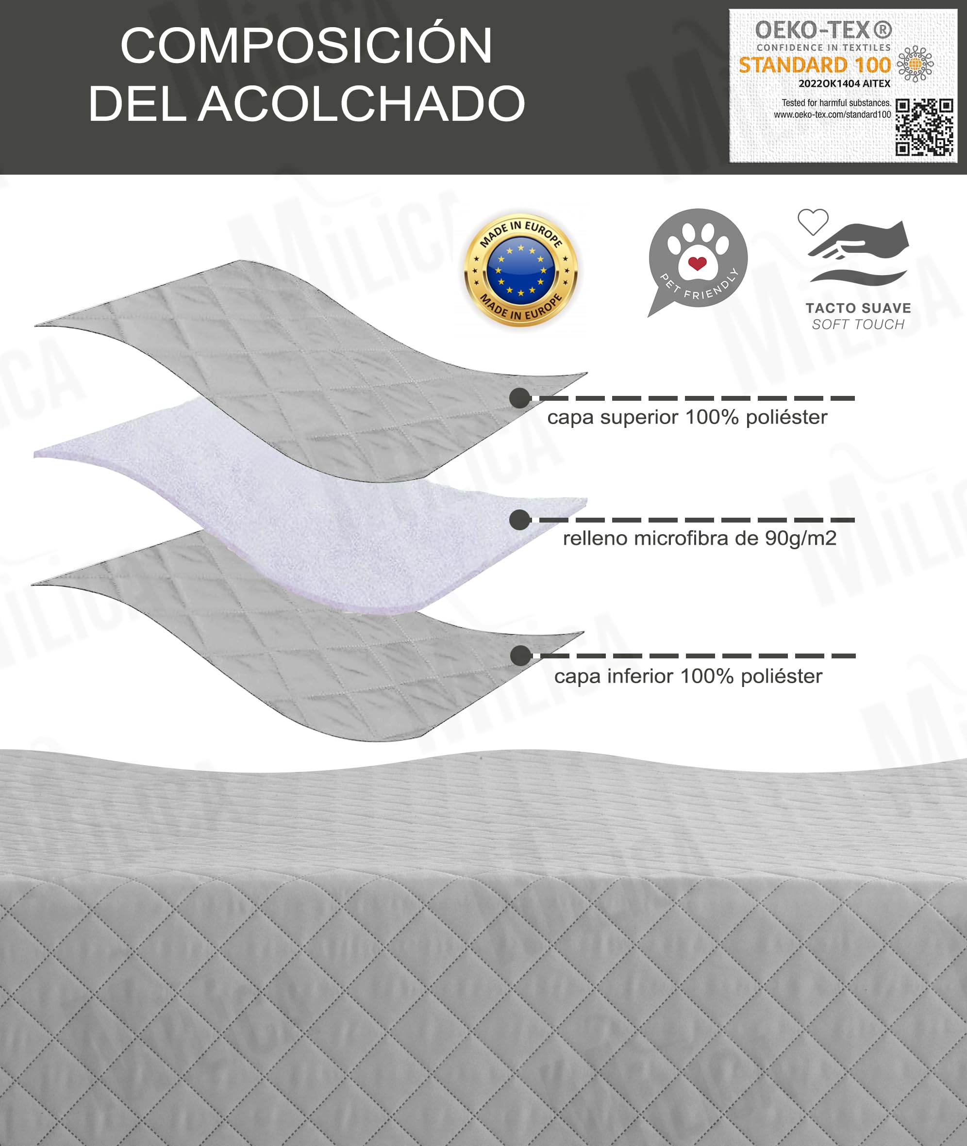 Milica | Funda Sofá Chaise Longue Relax a Medida con Chaise Izquierdo o Derecho | Protector Acolchado Michelle Lavable, Personalizable y Suave | Cubre Sofá para Relax Eléctrico o Fijo
