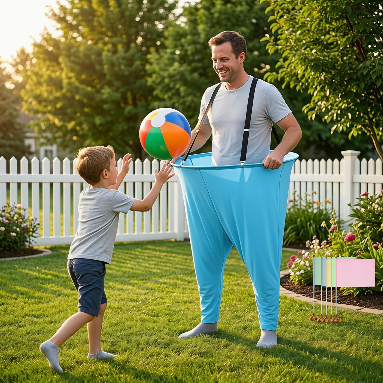 Didiseaon Juego de 4 piezas Granny Pants para patio con 24 bolas, 4 bombas