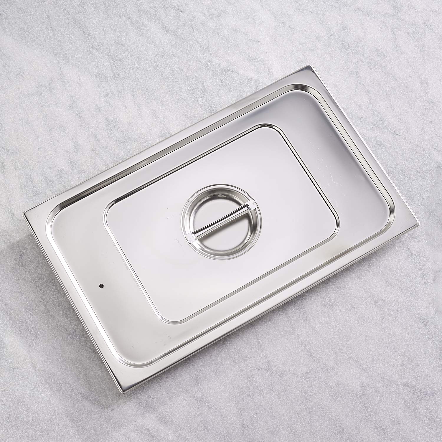 PADERNO 14555-00, Coperchio con Maniglie e Guarniz, Serie Gastronorm in Acciaio Inox, 32X26,5 cm