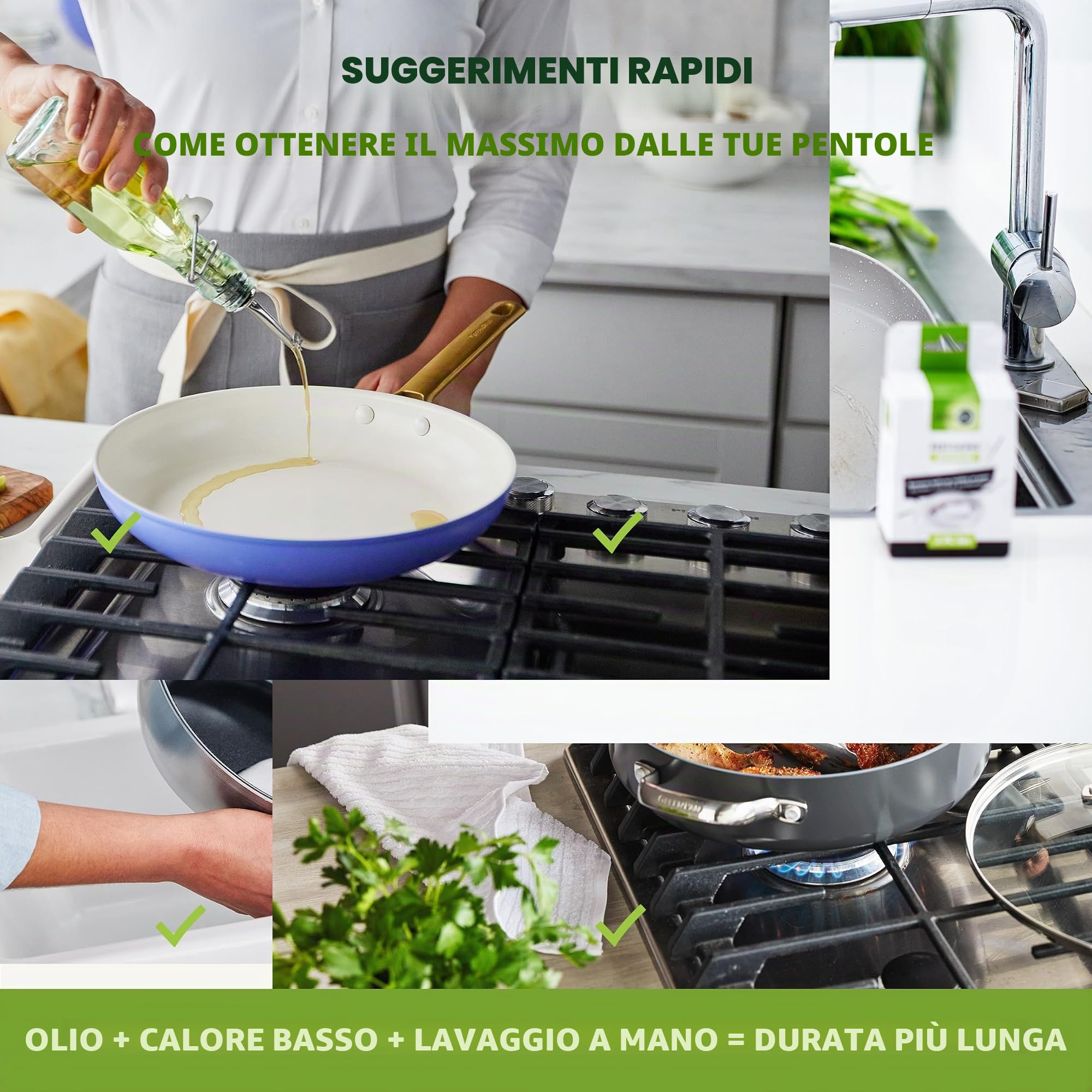GreenPan Essentials Padella per Crêpes e Pancake in Ceramica Sana e Antiaderente da 28 cm, Senza PFAS, Induzione, Sicuro al Forno e al Griglia fino a 160°C, Lavabile in Lavastoviglie, Nero