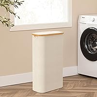 Vista 2 de HBlife 60L Slim Laundry Hamper with Lid and Removable Inner Bag, Narrow Collapsible Dirty Clothes Basket for Bathroom, Bedroom and Laundry Room