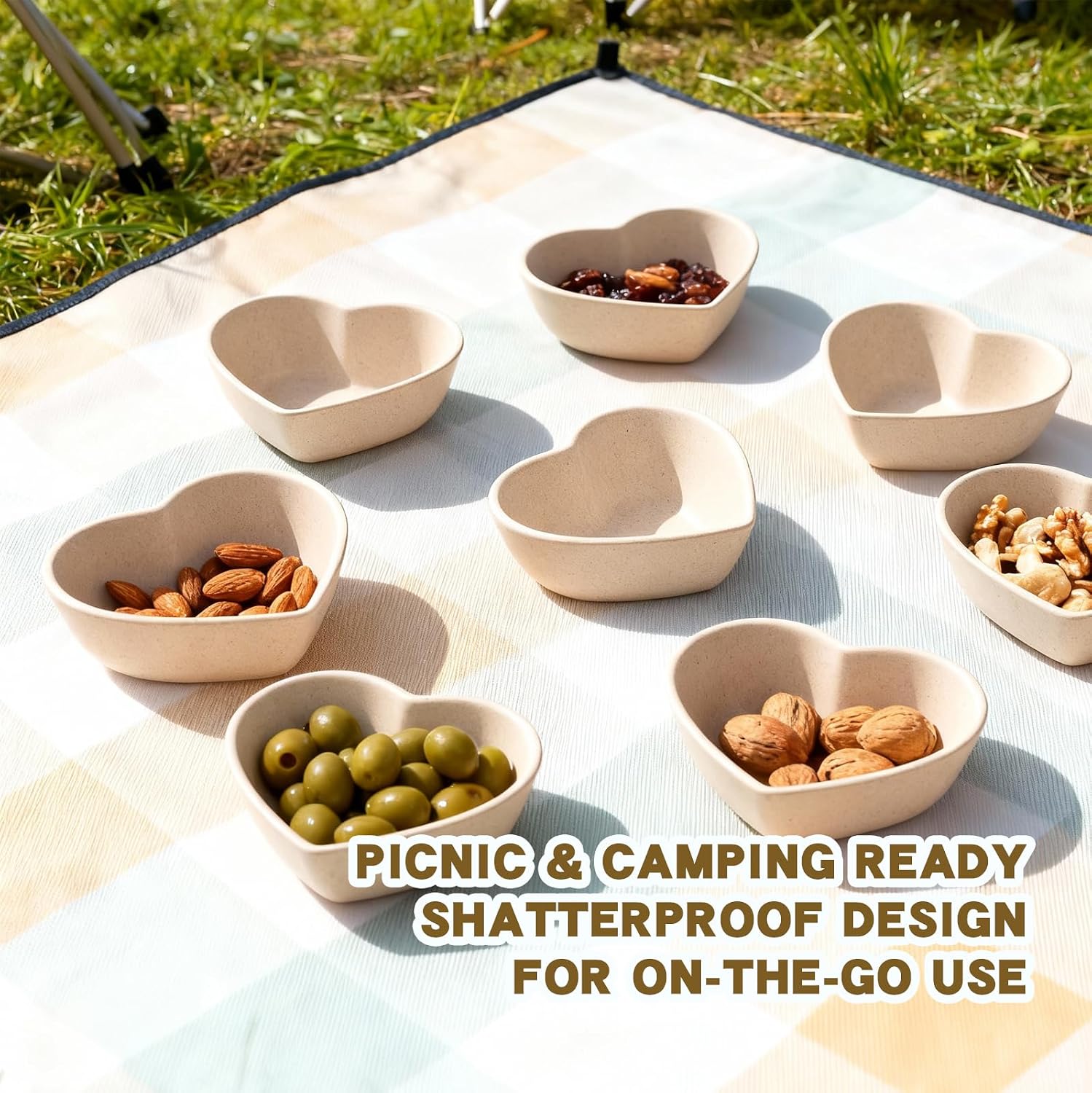 12-Pack Wheat Straw Small Dip Bowls 4.5 Oz Mini Sauce Cups Unbreakable Finger Food Bowls for Salsa Soy Snacks & Side Dishes Mise En Place Prep Bowls