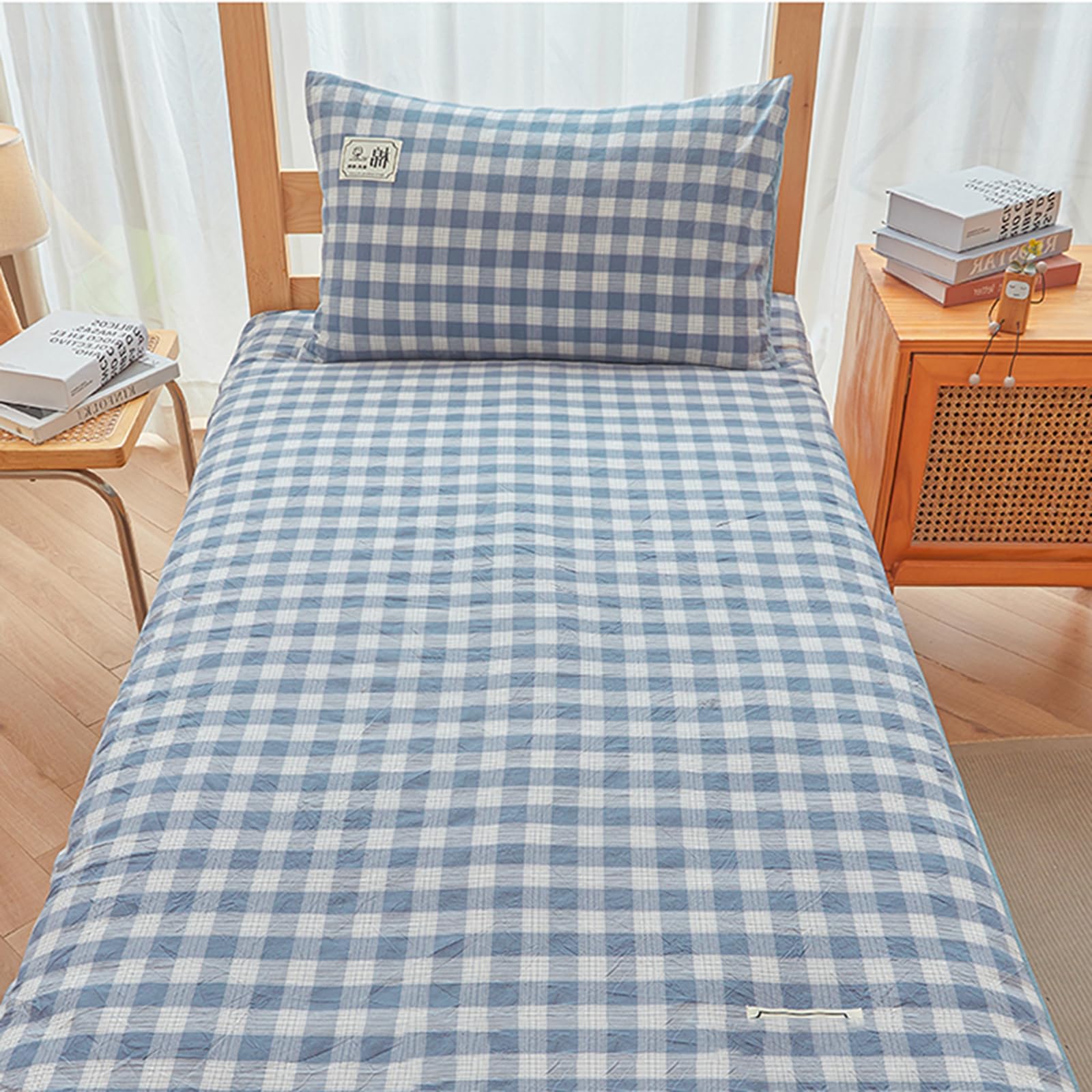 Plaid Materasso Futon Matrimoniale per Soggiorno, Portatile Materasso Futon Giapponese Spesso Extra Soffice Tappetino Tatami Soggiorno con Rivestimento Rimovibile,G,180x200cm/71x79in