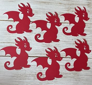 Red Dragon Cutouts Baby Birthday Decorations Bulletin Board Classroom Decor - Set of 30 Cut Outs