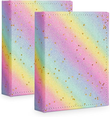FIODAY Paquete de 2 álbumes de fotos pequeños de 4 x 6 pulgadas libro de fotos Mimi con purpurina para niños cada pequeño álbum de fotos tiene