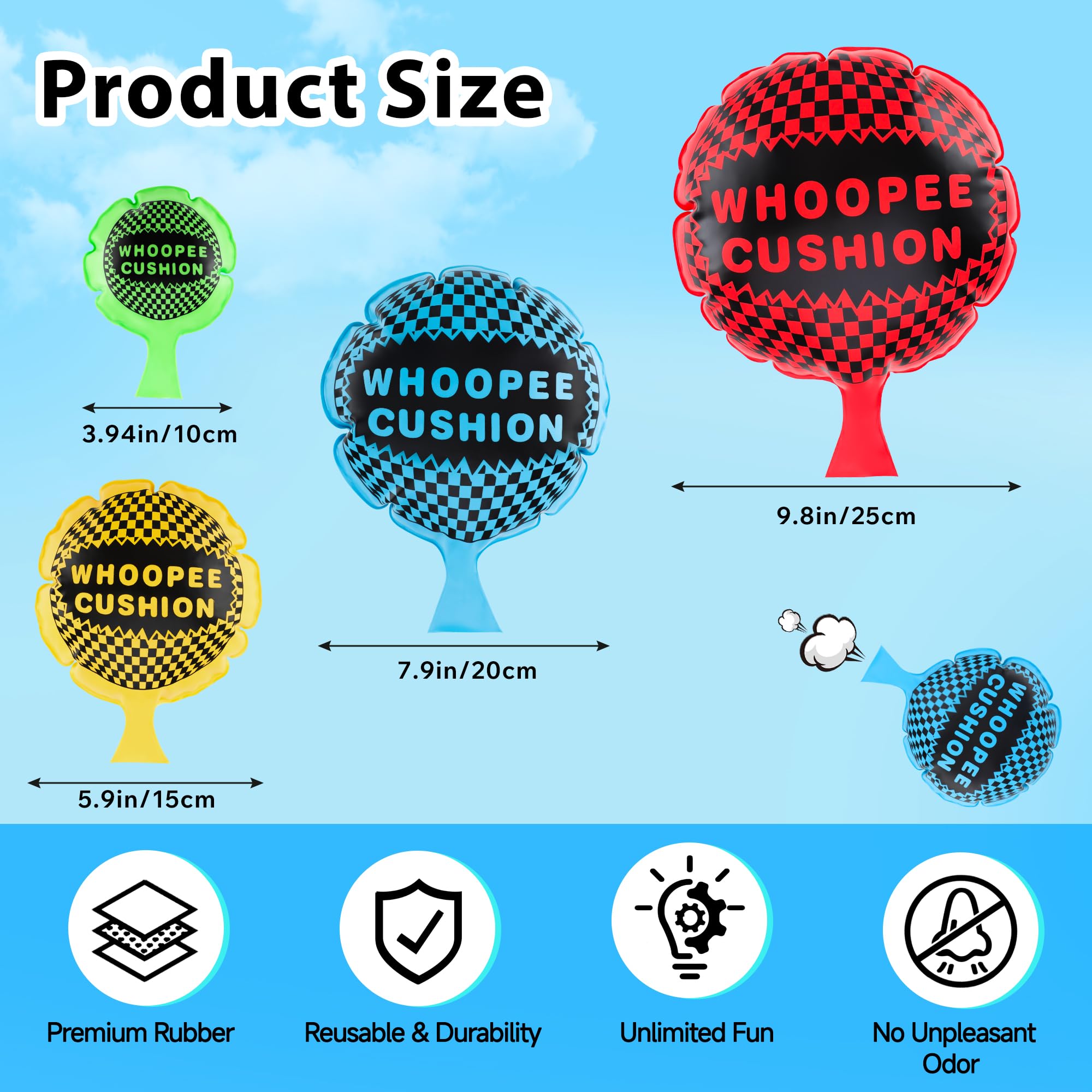 Amazon.com: 4Pcs Whoopie Cushions, 4 Different Sizes Woopie 