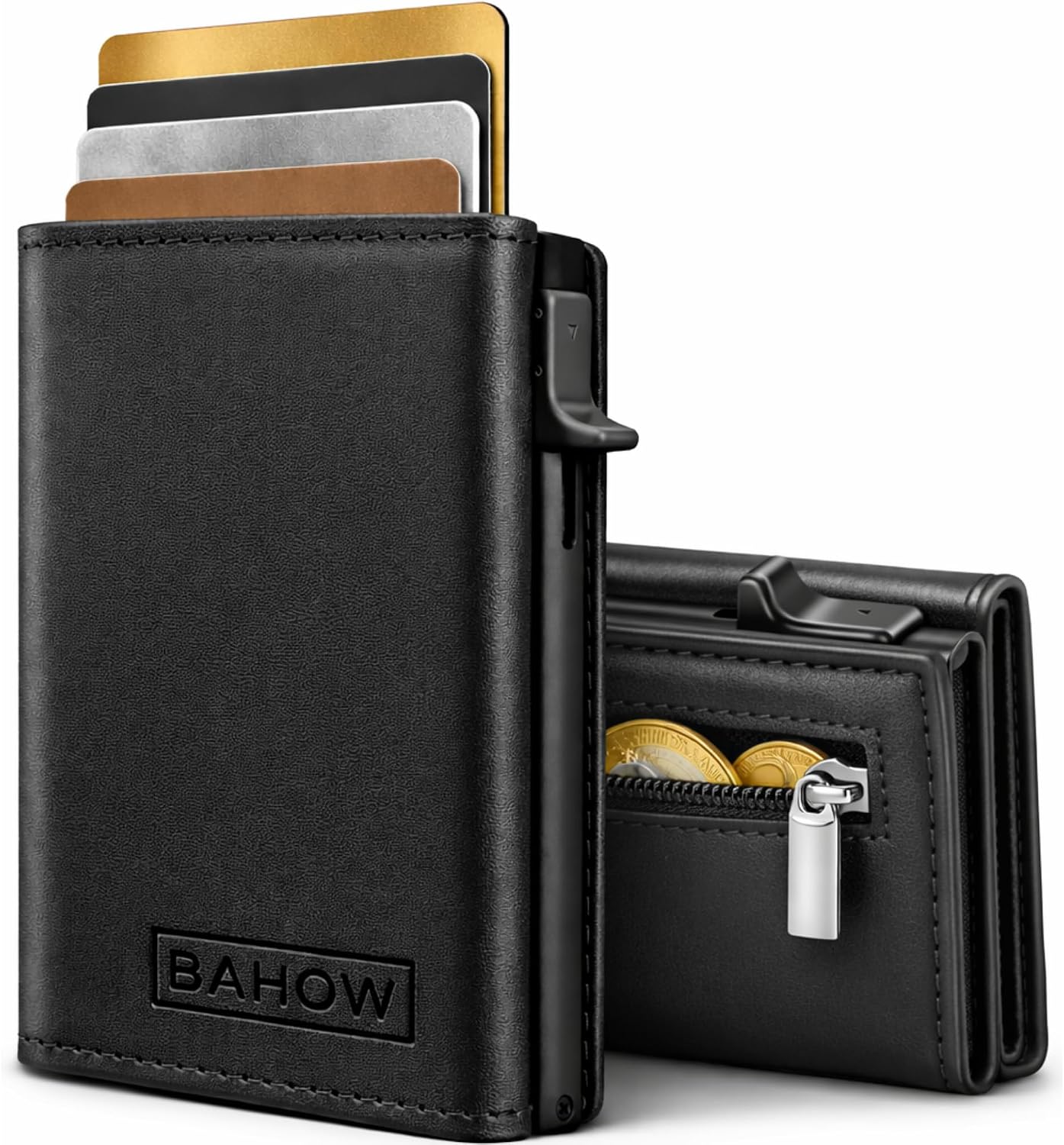 Men’s Wallet with RFID Protection – Premium Men’s Wallet I Slim Smart Wallet I RFID Blocker Card Case I Wallets for Men, matt black, Modern