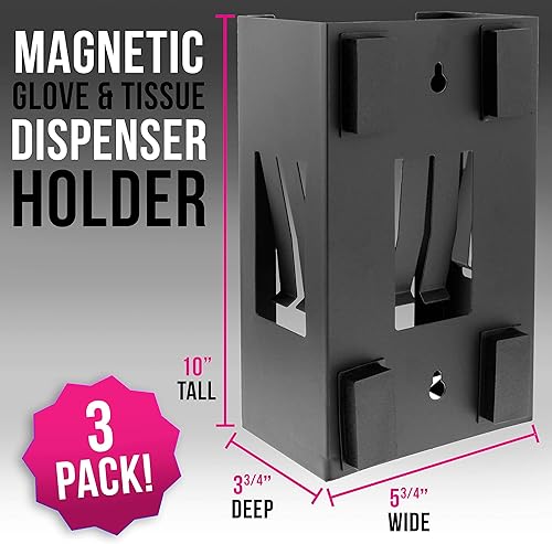 Miniatura 2 de TCP Global Soporte magnético para dispensador de guantes y pañuelos, sostiene cajas de guantes, toallas, toallitas, pañuelos, montaje en una caja de