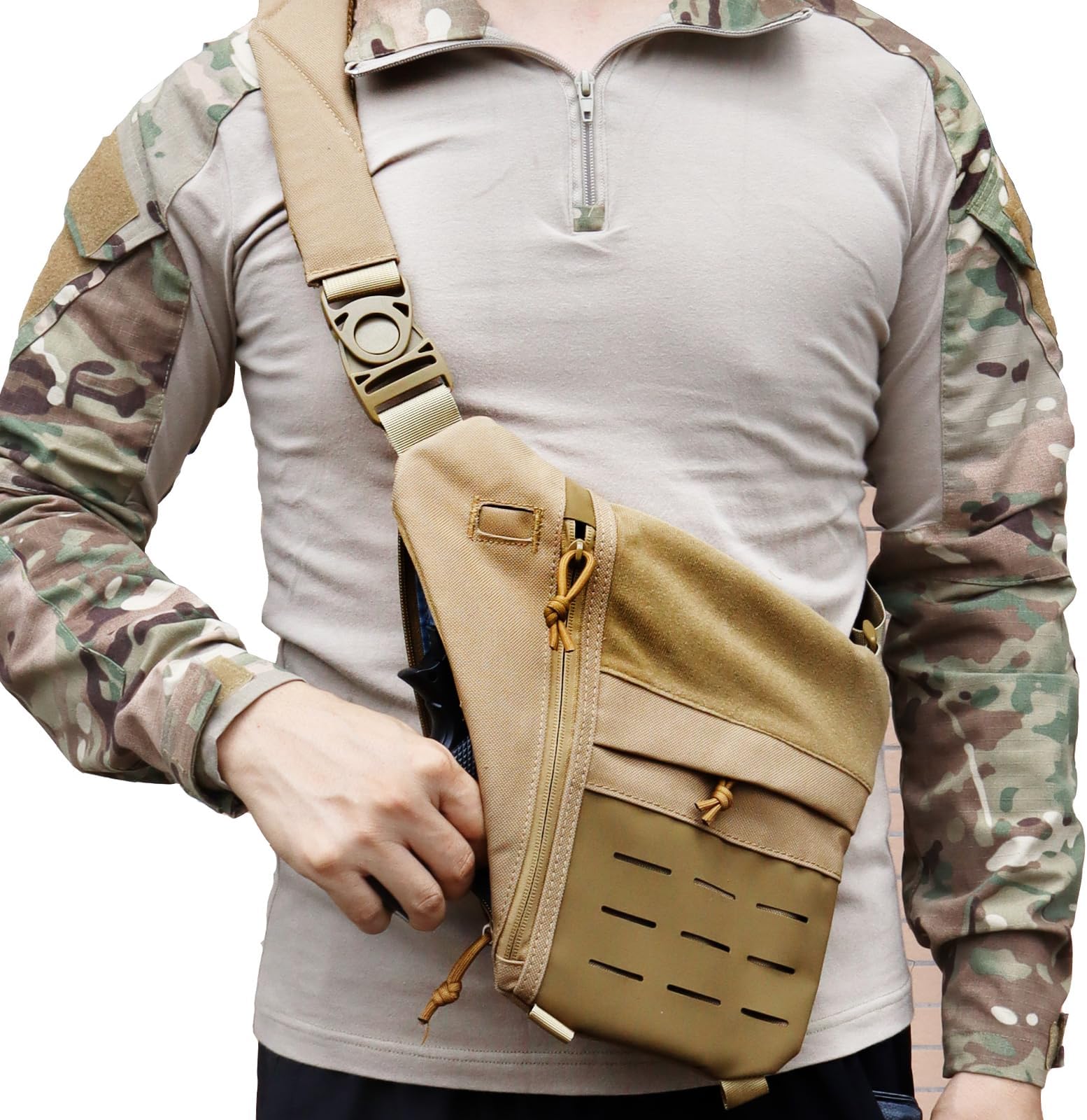 Concealed Carry Sling Bag for Men, Chest Holster Bag of Pistols Anti-Thief Crossbody Daypack Personal Pocket Sling Pack