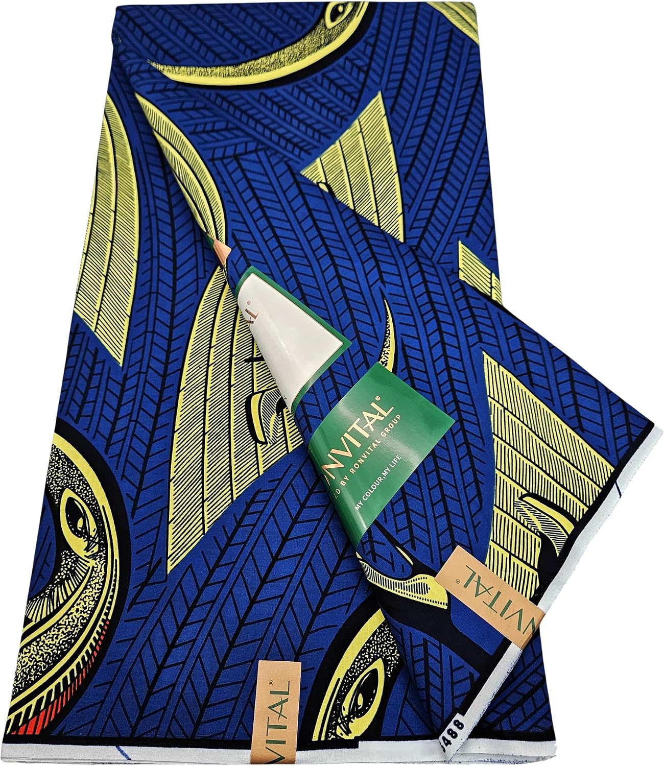 African Print Wax Fabric 6 Yards 100% Cotton – Ankara Fabric for Party Outfits, DIY Crafts, Scarves, Aprons, and Home Decor