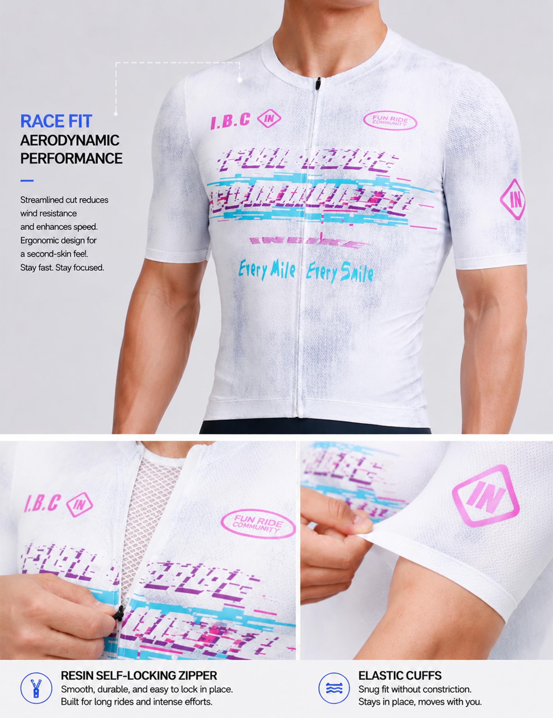 INBIKE Maillot de Cyclisme Hommes T-Shirt Vélo d'été à Manches Courtes pour Homme Haut de Sport Serré Respirants et Absorbants