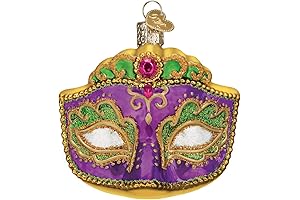 Mardi Gras Mask Glass Blown Ornament for Christmas Tree by Old World Christmas
